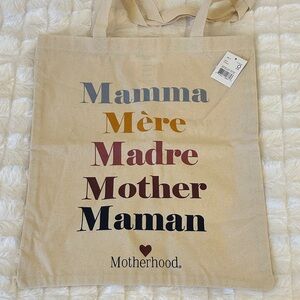 Motherhood Multicolor Text Tote Bag